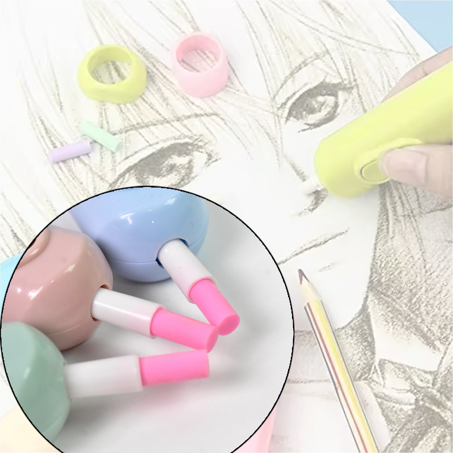 Electric Eraser Kit – Battery Operated with 10 Refills for Drawing & Sketching (Mix Design / Battery Not Included) Electric Eraser Kit – Battery Operated with 10 Refills for Drawing & Sketching (Mix Design / Battery Not Included)